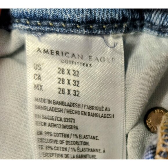 American Eagle Outfitters Airflex Jeans Mens 28x32 Blue Faded  Skinny Faded - Picture 6 of 6